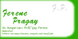 ferenc pragay business card
